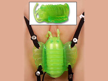 Зеленая бабочка для клитора из силикона - фото 290996