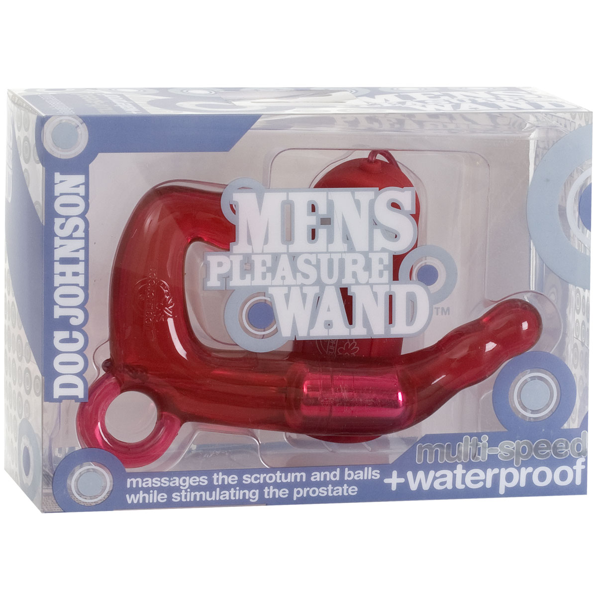Красный мужской водонепроницаемый стимулятор MEN S PLEASURE WAND - фото 128806