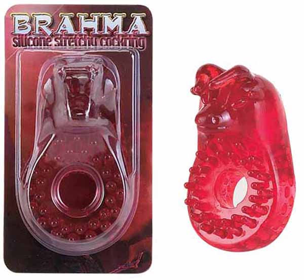 Красное эрекционное кольцо BRAHMA - фото 128829