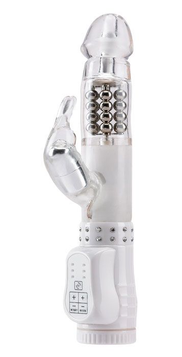 Вибратор с вращением шариков и стимулятором клитора - 17,5 см. - фото 128875 Вибратор с вращением шариков и стимулятором клитора - 17,5 см. - фото 128875