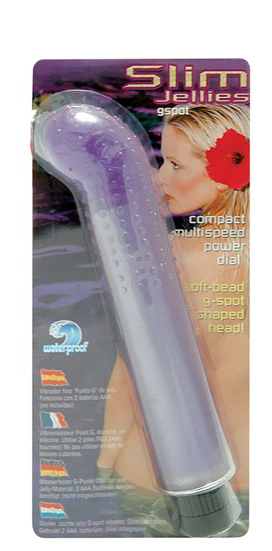 Водонепроницаемый фиолетовый массажер G-точки SLIM JELLY G-SPOT VIBRATOR - 15,2 см. - фото 128910 Водонепроницаемый фиолетовый массажер G-точки SLIM JELLY G-SPOT VIBRATOR - 15,2 см. - фото 128910