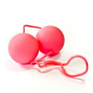 Круглые розовые вагинальные шарики со шнурком - фото 128944