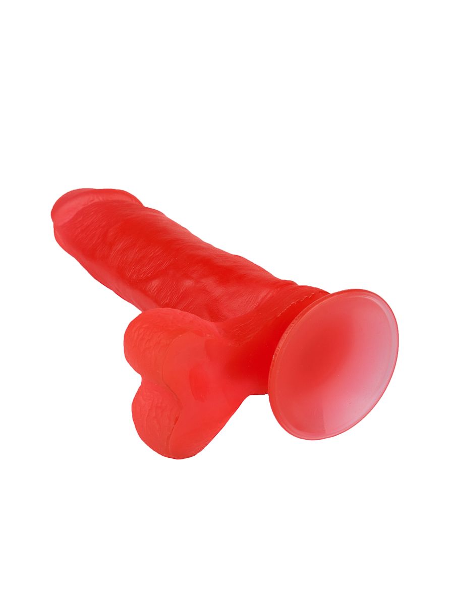 Малиновый гелевый фаллоимитатор №1 на присоске - 18,5 см. - фото 129049 Малиновый гелевый фаллоимитатор №1 на присоске - 18,5 см. - фото 129049