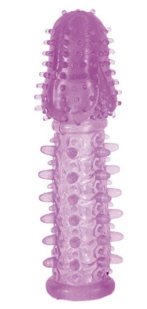 Фиолетовая насадка, удлиняющая половой член - 13,5 см. - фото 143692
