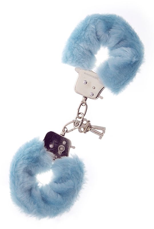 Голубые меховые наручники METAL HANDCUFF WITH PLUSH BLUE Dream Toys 160027 - фото 696135