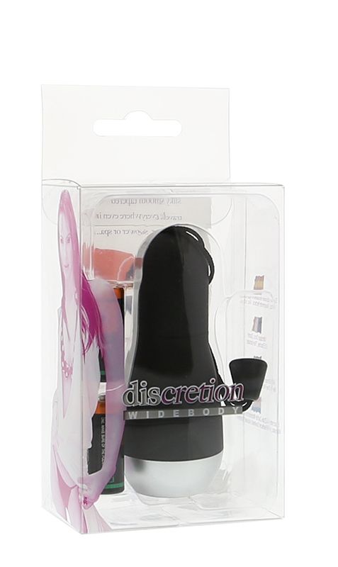 Черный водонепроницаемый мини-вибратор DISCRETION WIDE BODY BLACK - 6,5 см. - фото 129301