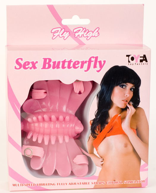 Розовый клиторальный стимулятор Sex Butterfly - фото 129322
