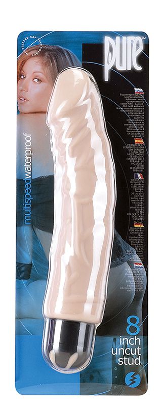 Водонепроницаемый рельефный вибромассажер PURE STUD FLESH - 20,3 см. - фото 129332