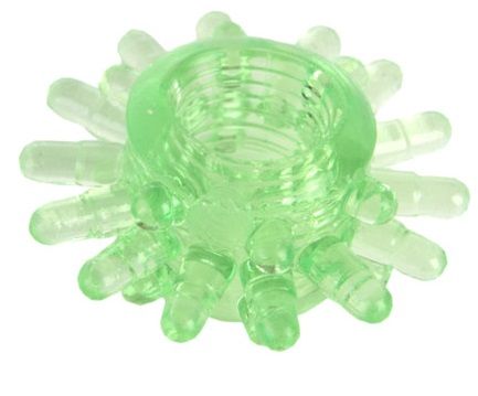 Зеленое эрекционное кольцо с шипами Toyfa Basic 818003-7 - фото 696218