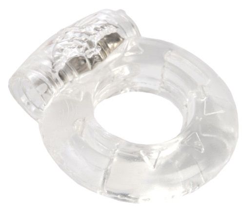 Толстое прозрачное эрекционное кольцо с вибратором - фото 143908