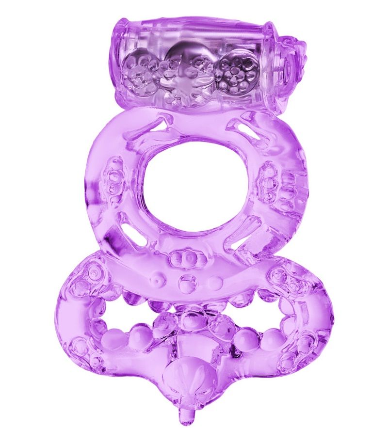 Фиолетовое виброкольцо с подхватом - фото 696237