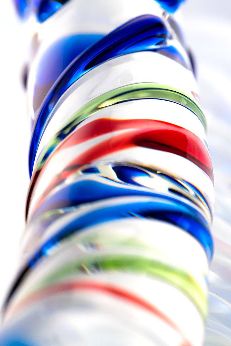 Стеклянный фаллос с различным рельефом - 19,5 см. - фото 129407