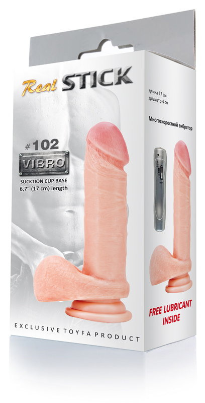 Вибратор-реалистик с 7 режимами вибрации RealStick #102 - 17 см. - фото 129417