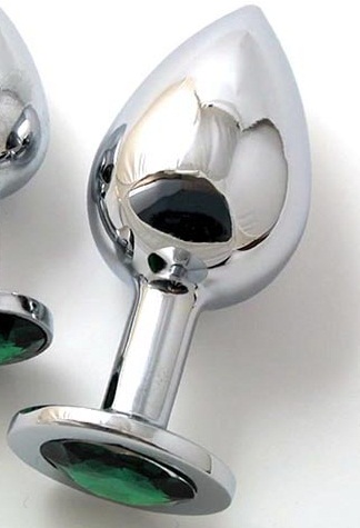 Анальная пробка BUTT PLUG Large с изумрудным кристаллом - 9,5 см. - фото 129439 Анальная пробка BUTT PLUG Large с изумрудным кристаллом - 9,5 см. - фото 129439