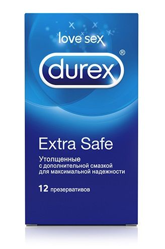 Утолщённые презервативы Durex Extra Safe - 12 шт. - фото 129456