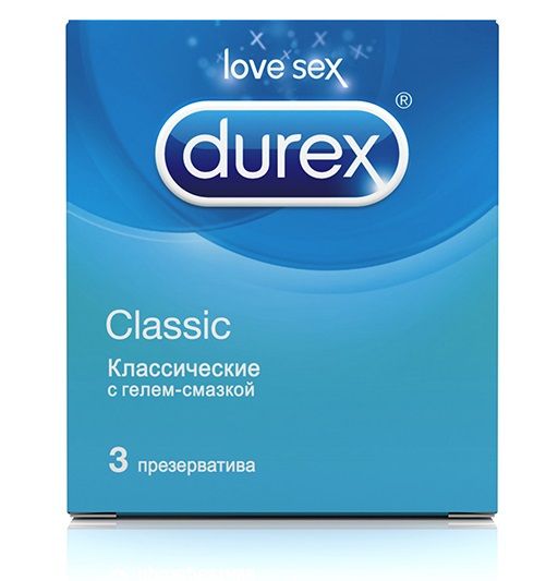 Классические презервативы Durex Classic - 3 шт. - фото 5396