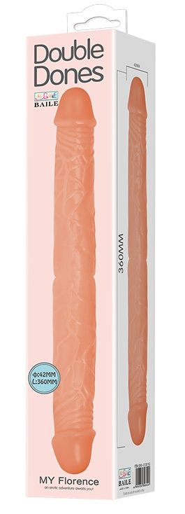 Розовый двухголовый гнущийся фаллоимитатор - 36 см. - фото 129516