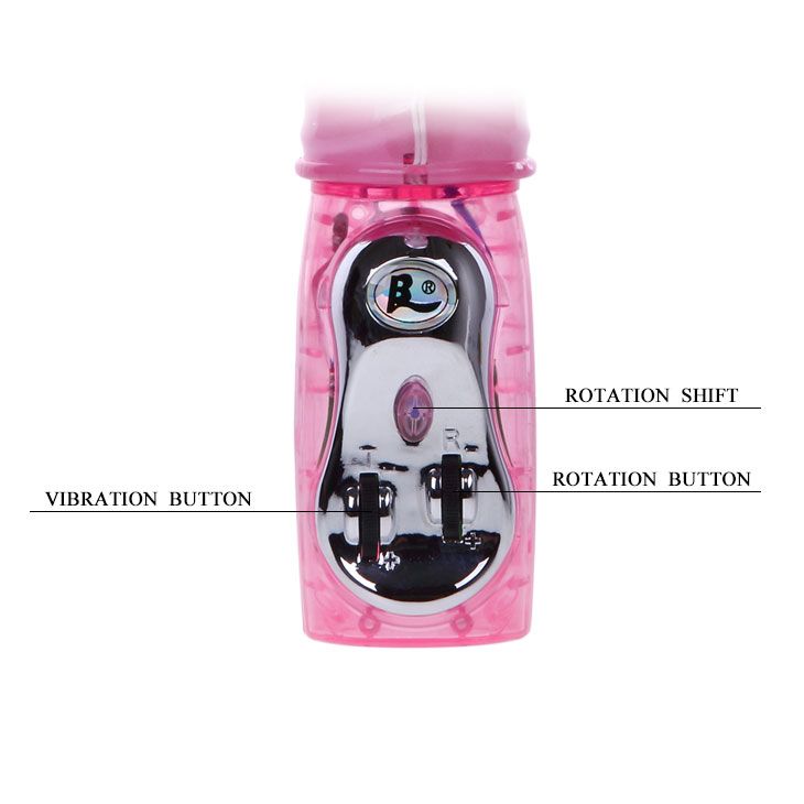 Вибромассажер c ротацией и стимуляцией клитора - 26 см. - фото 129772