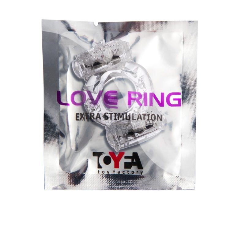 Прозрачное виброкольцо с двумя вибропульками - фото 129803