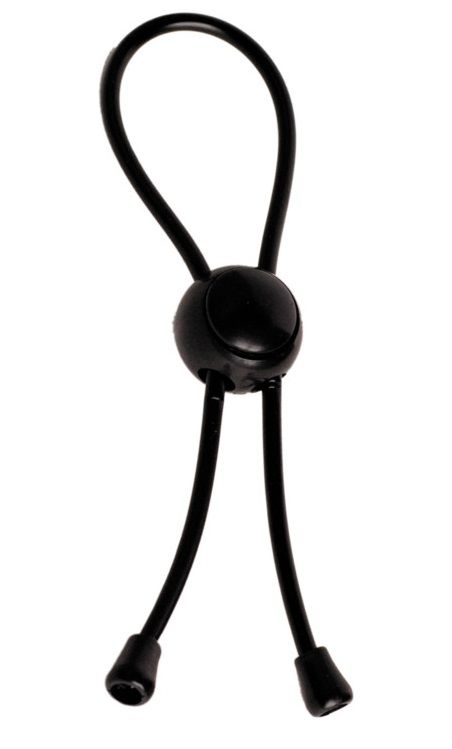 Черное лассо для пениса с утяжкой - фото 129808