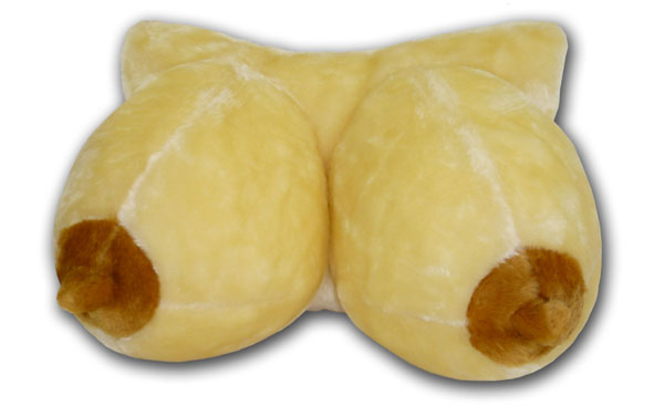 Бежевая подушка в форме бюста - фото 129947