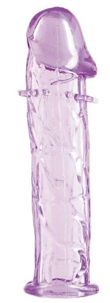 Гладкая фиолетовая насадка с усиками под головкой - 12,5 см. - фото 129963