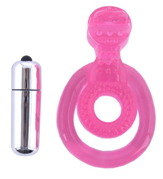 Розовая вибронасадка со стимулятором клитора Язычок - фото 129976 Розовая вибронасадка со стимулятором клитора Язычок - фото 129976