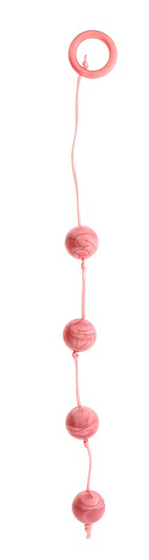 Розовые перламутровые анальные шарики большого диаметра - фото 130034