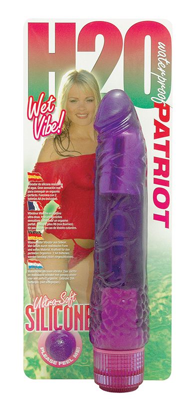 Водонепроницаемый фиолетовый вибромассажер H2O PATRIOT WATERPROOF VIBRATOR - 19 см. - фото 182411