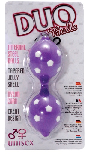 Фиолетовые вагинальные шарики DUO BALLS - фото 130148
