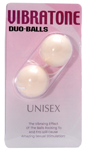 Молочные вагинальные шарики Vibratone DUO-BALLS - фото 292529