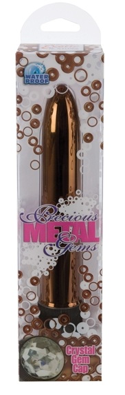 Бронзовый классический вибратор с кристаллом PRECIOUS GEMS - фото 130320 Бронзовый классический вибратор с кристаллом PRECIOUS GEMS - фото 130320