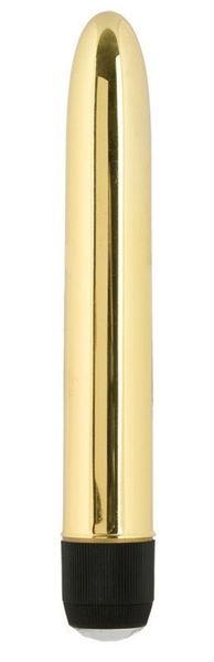 Золотой классический вибратор с кристаллом PRECIOUS GEMS 6in - фото 203309