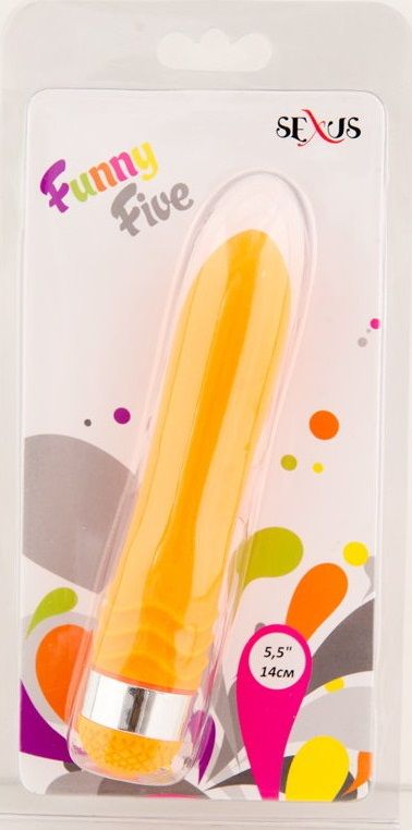 Оранжевый водонепроницаемый вибратор - 14 см. - фото 130351 Оранжевый водонепроницаемый вибратор - 14 см. - фото 130351