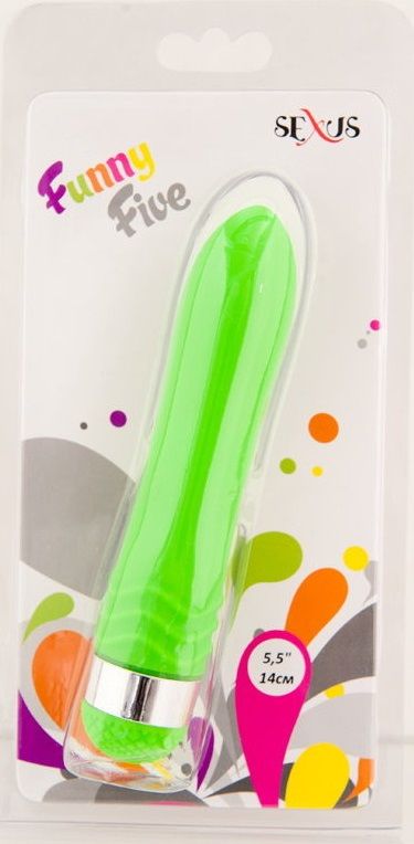 Зеленый водонепроницаемый вибратор - 14 см. - фото 130353