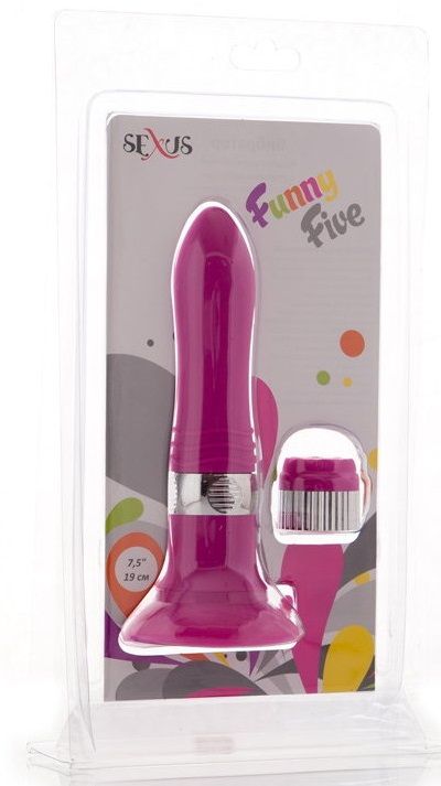 Фиолетовый водонепроницаемый вибратор на присоске со сменной панелью управления - 19 см. - фото 130361