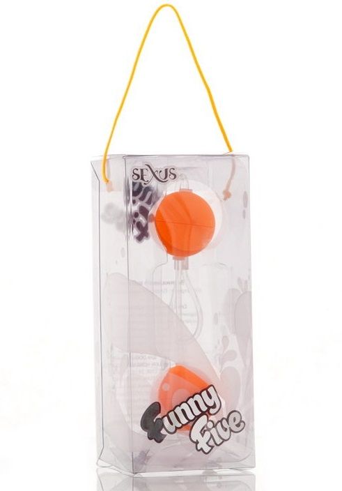 Оранжевые вагинальные шарики на прозрачной сцепке - фото 130367