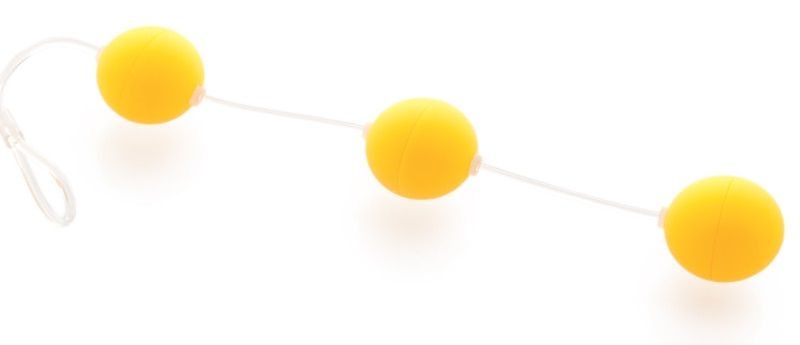 Анальная цепочка из 3 желтых шариков - фото 131317