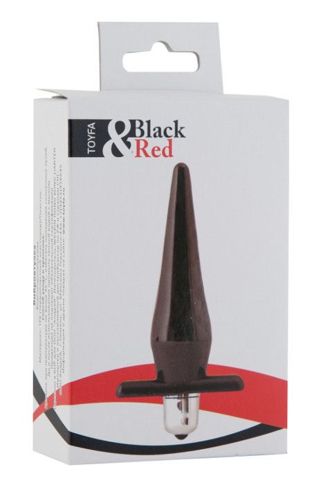 Черная водонепроницаемая вибровтулка Black Red - 12,7 см. - фото 130384