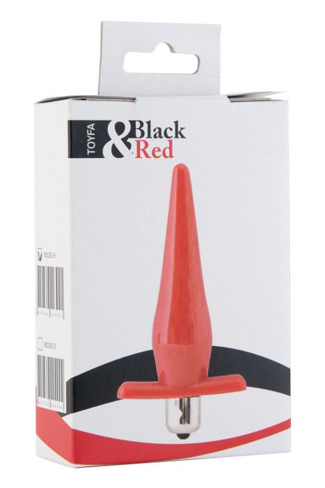Красная водонепроницаемая вибровтулка Black Red - 12,7 см. - фото 5972