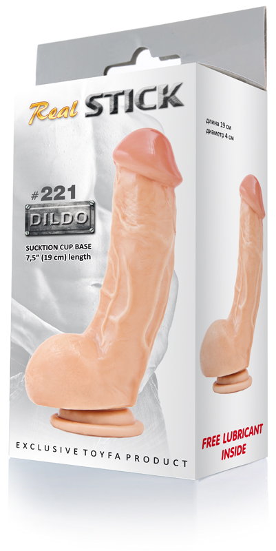 Телесный дилдо-реалистик RealStick #221 - 19 см. - фото 130437