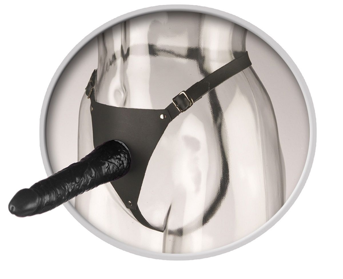 Гелевый страпон с кожаными трусиками Leather Strap-On - 19 см. - фото 130618 Гелевый страпон с кожаными трусиками Leather Strap-On - 19 см. - фото 130618