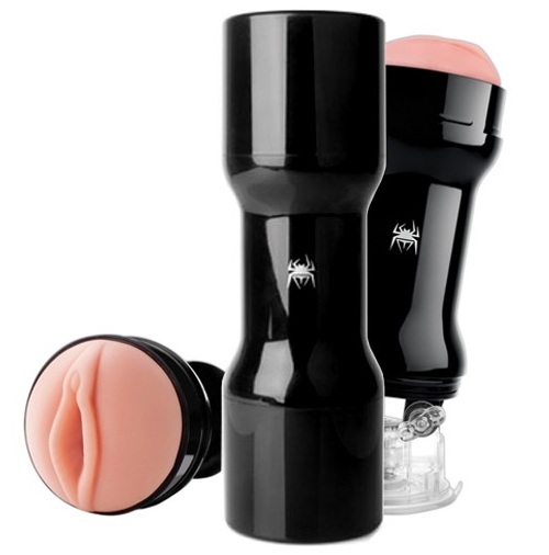 Мастурбатор-вагина Spider hands free в чёрной колбе - фото 130889