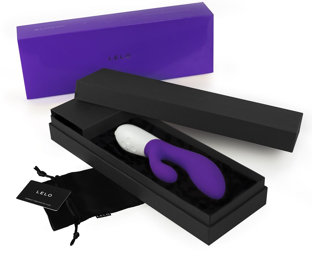 Вибромассажер Ina 2 фиолетового цвета - 20 см. - фото 130969