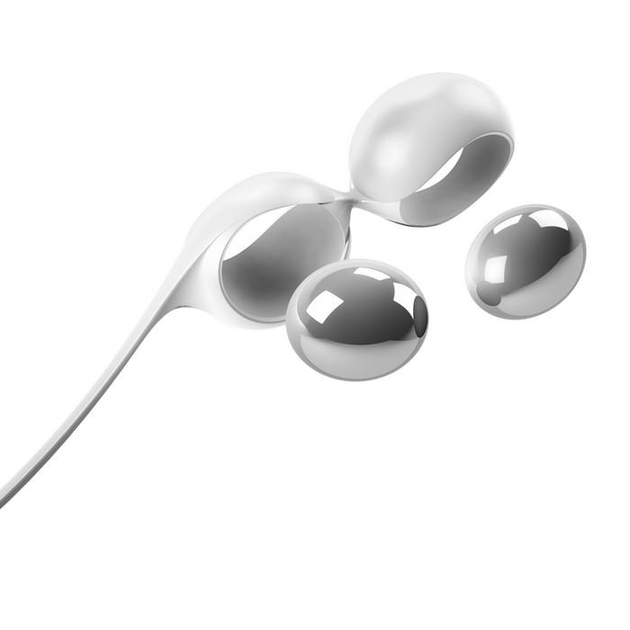 Ежевичные вагинальные шарики L1 со сменными бусинами серого цвета - фото 131157