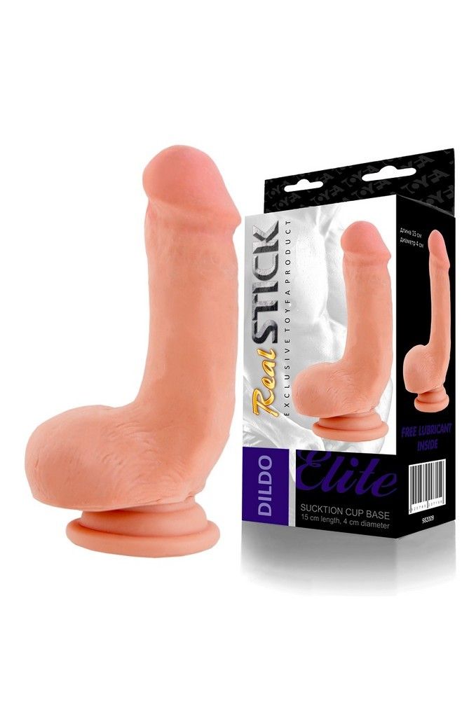 Телесный фаллоимитатор на присоске - 15 см. - фото 131214