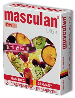 Жёлтые презервативы Masculan Ultra Tutti-Frutti с фруктовым ароматом - 3 шт. - фото 145339