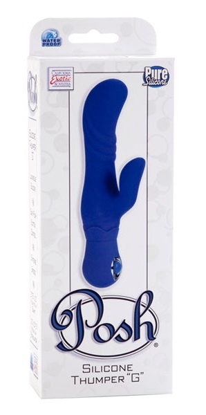 Синий вибромассажер точки G серии Posh - фото 131444