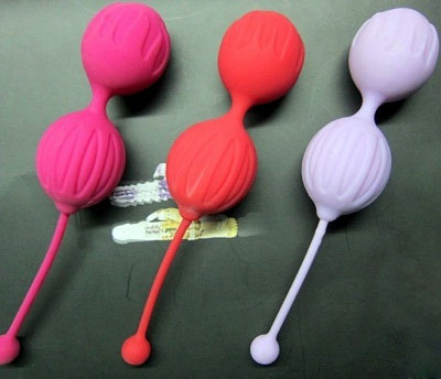 Силиконовые вагинальные шарики нежно-лилового цвета - 3,5 см. - фото 239628