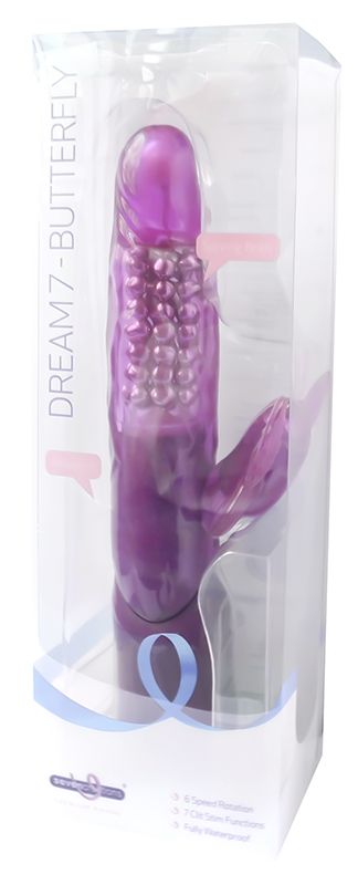 Соблазнительный ротатор со стимуляцией клитора PREMIUM RANGE DREAM 7 BUTTERFLY - 22 см. - фото 131483